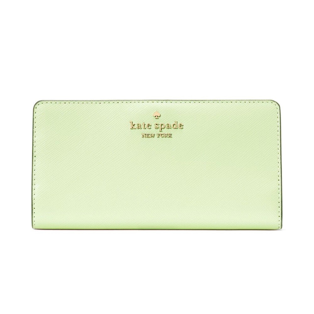 New Kate Spade Madison Large Slim Bifold Matcha Latte